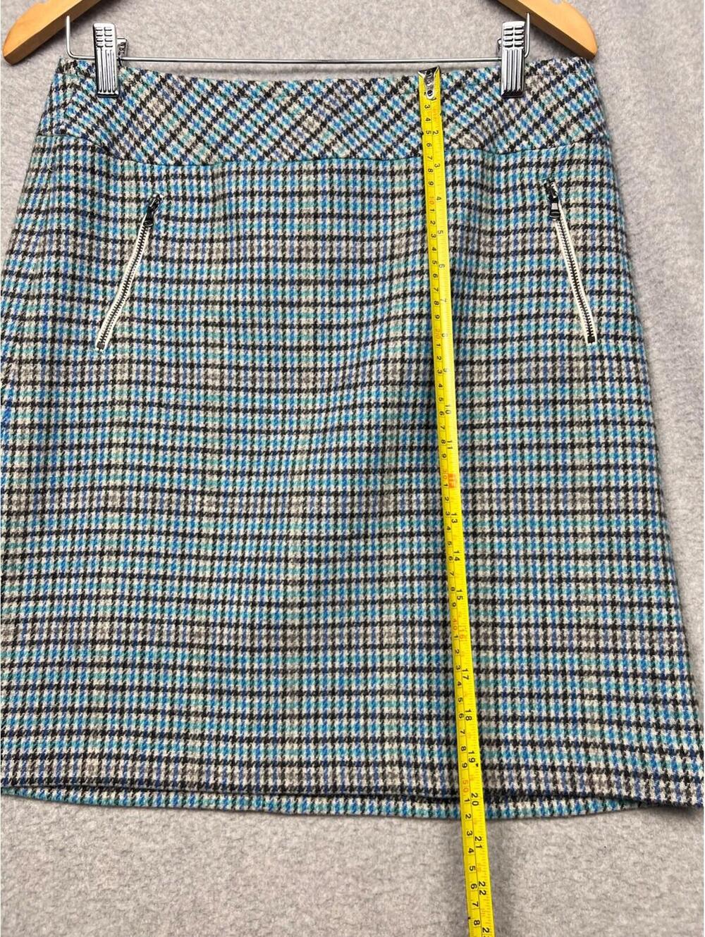 Talbots Mini Skirt Wool Lined Houndstooth Plaid Womens 8 Preppy Academia - Picture 5 of 9